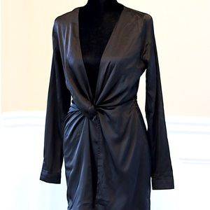 Sexy black dress with modern-day wrap design
